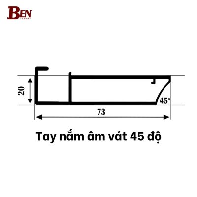 Tay nắm âm vát 45 độ