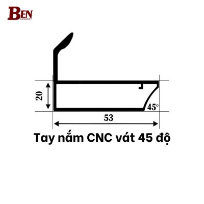 Tay nắm CNC vát 45 độ