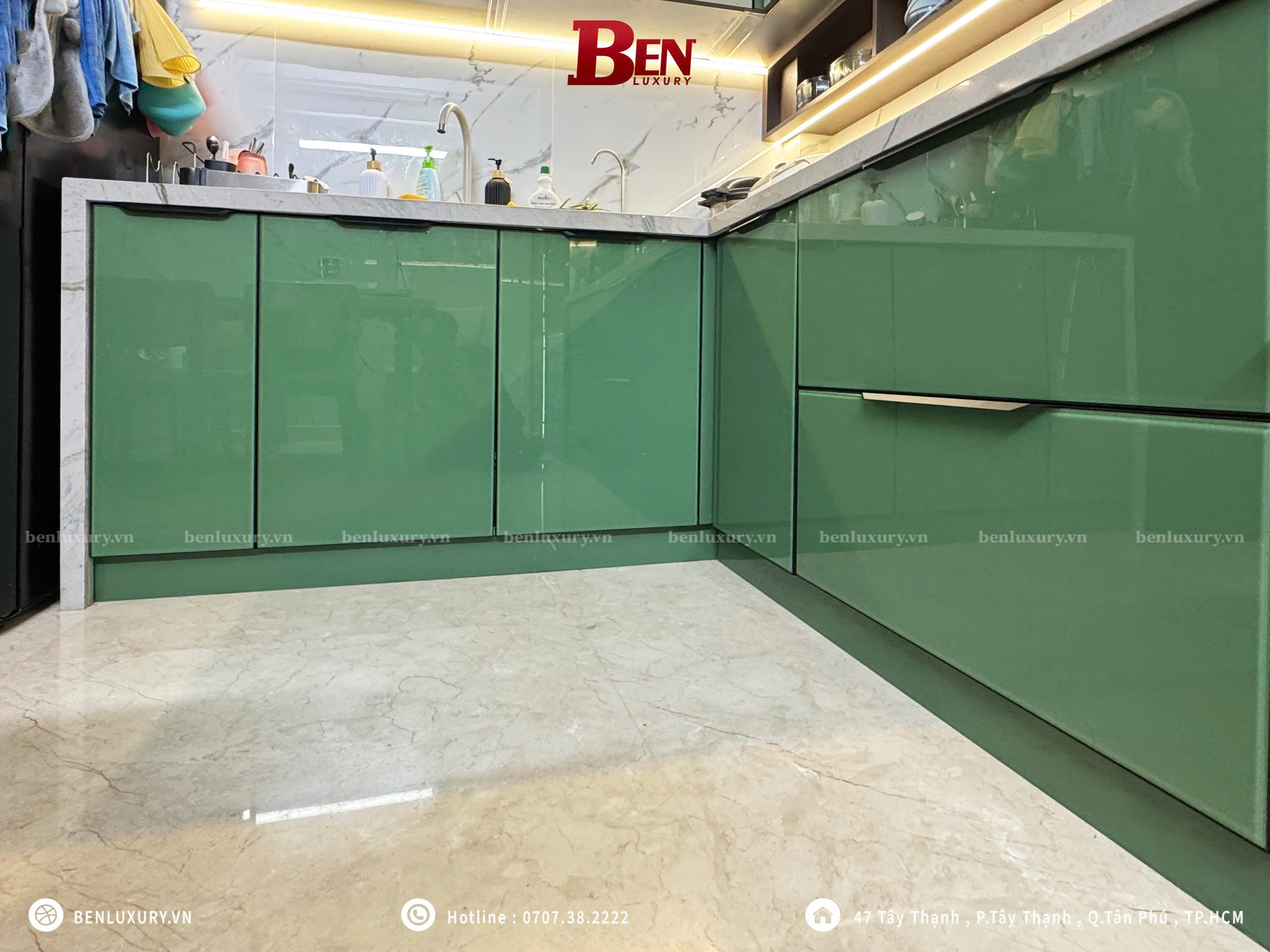 hoan thien tu bep inox tone xanh la doc dao tai binh tan hcm 10