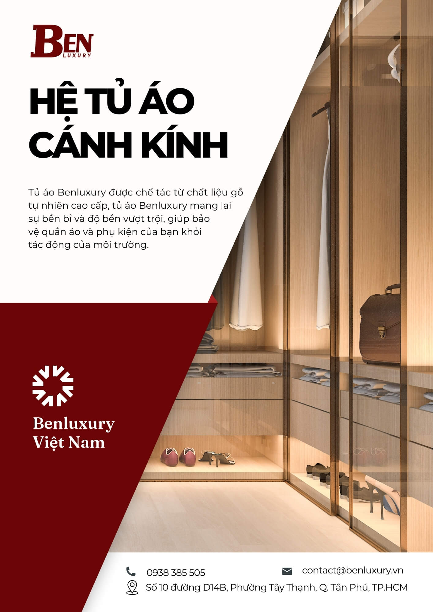 Hệ Tủ Áo Cánh Kính Benluxury