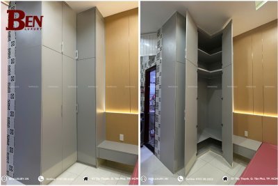 Hoàn Thiện Tủ Áo Gỗ MDF chống ẩm  Phủ Melamine Tại Tân Bình, TP.HCM