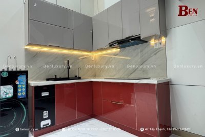 Thi Công Tủ Bếp Nhôm Tổ Ong Cánh Kính Tại Nguyễn Thị Thập, Quận 7