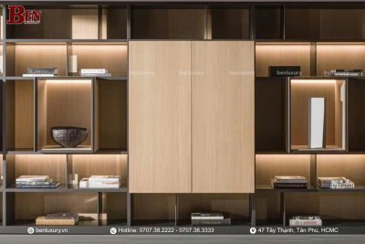 Hoàn Thiện Kệ Decor Nhôm & Gỗ Tự Nhiên Tinh Tế Cùng Benluxury