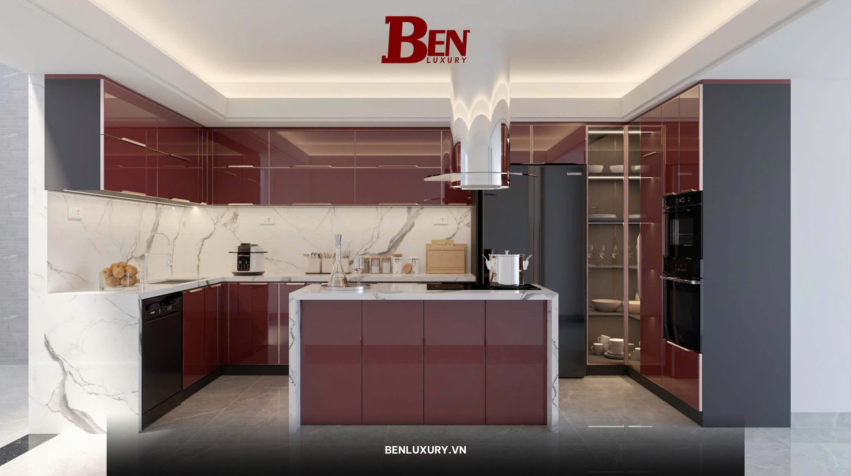 Benluxury Bàn Giao Tủ Bếp Nhôm Nguyên Tấm Khẳng Định Đẳng Cấp