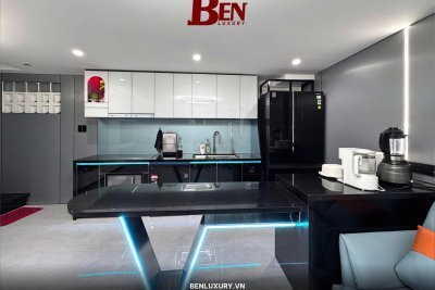 Dự Án Tủ Bếp Nhôm Hợp Kim Kết Hợp Inox 304 Phong Cách Hiện Đại Tại Tân Phú, TP.HCM