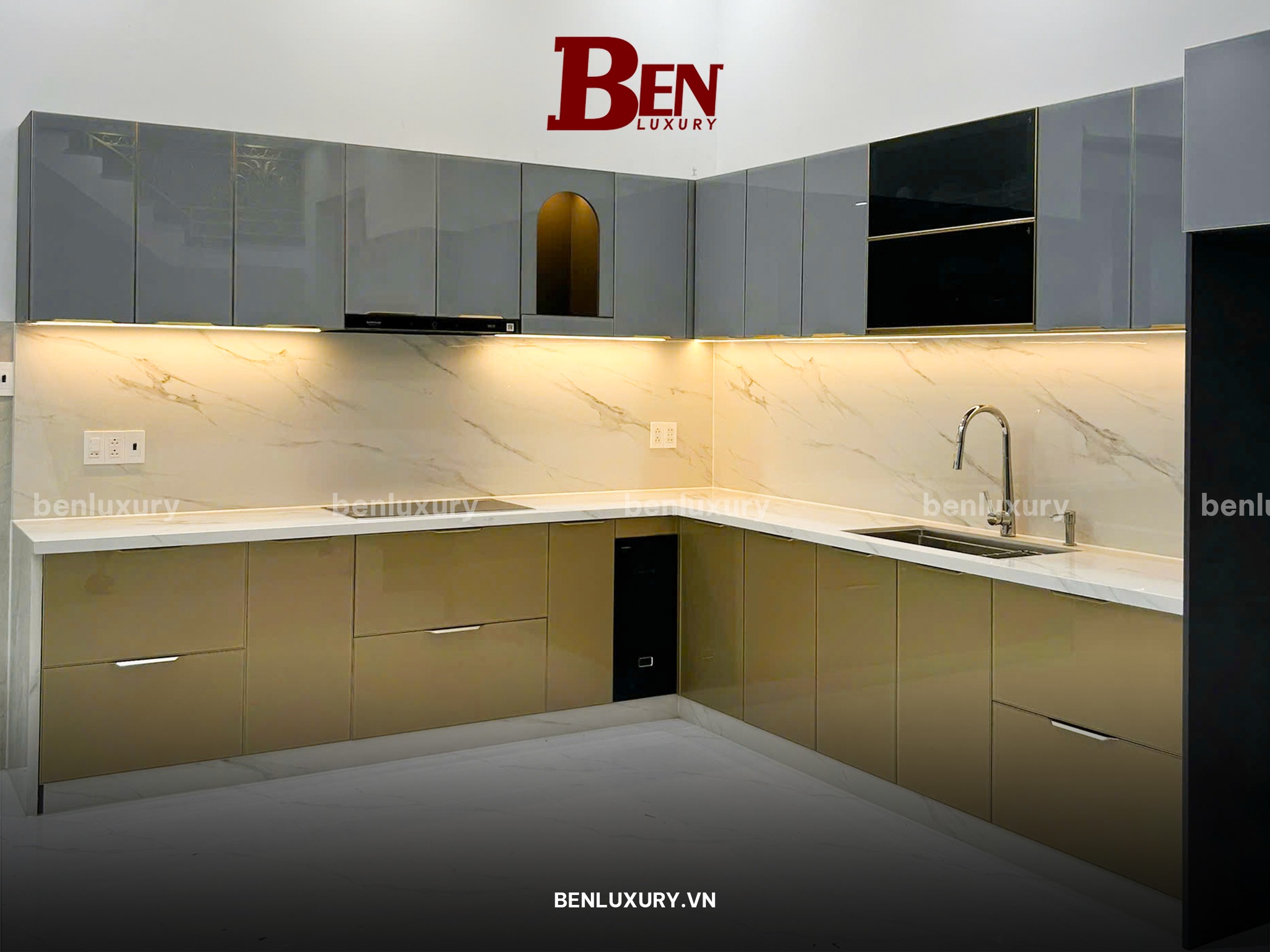 Hoàn Thiện Dự Án Tủ Bếp Nhôm Hợp Kim Tại Nhà Khách Quận 1, TPHCM