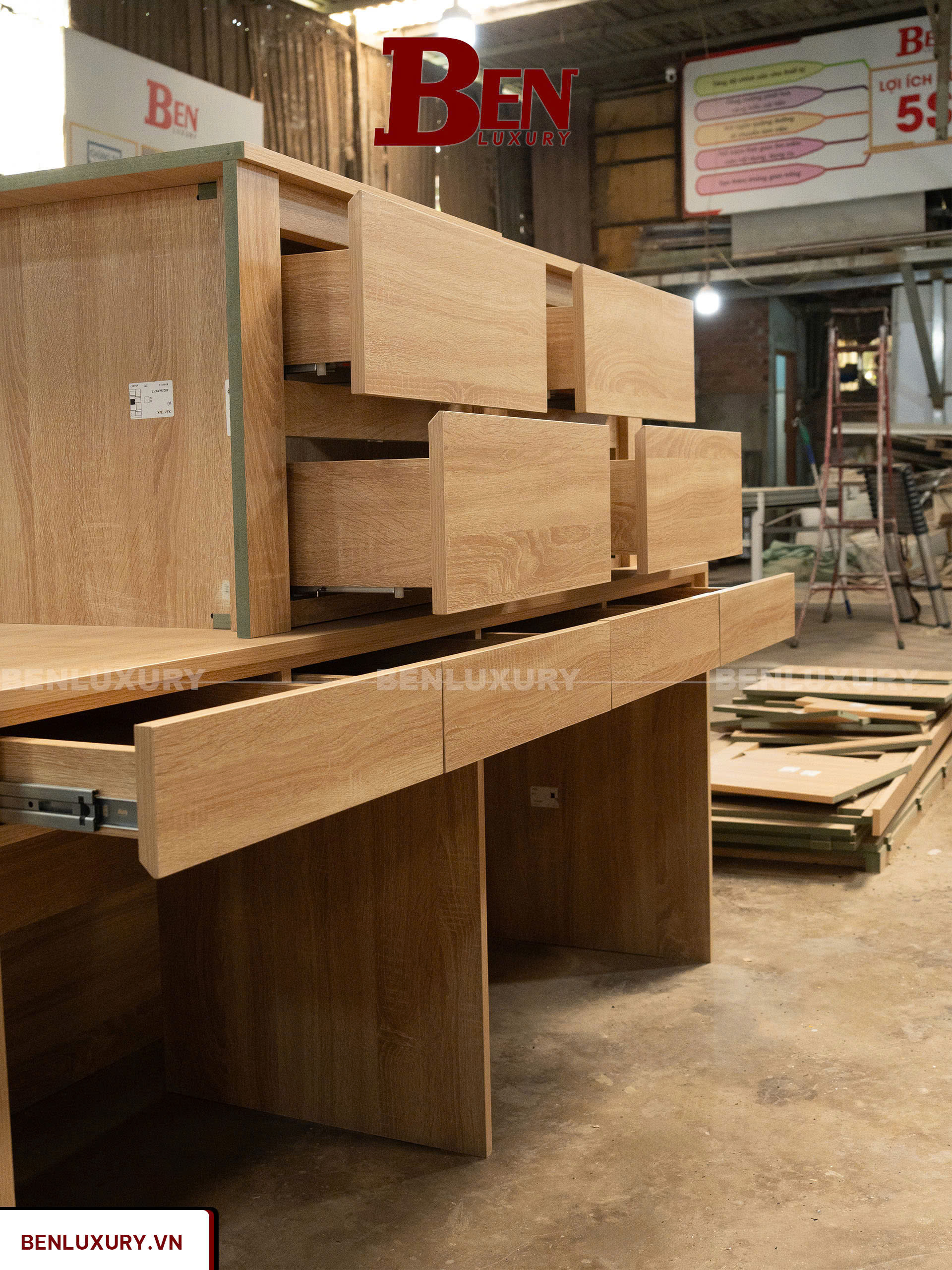 hoan thien ban go mdf loi xanh chong am phu melamine tai xuong 10