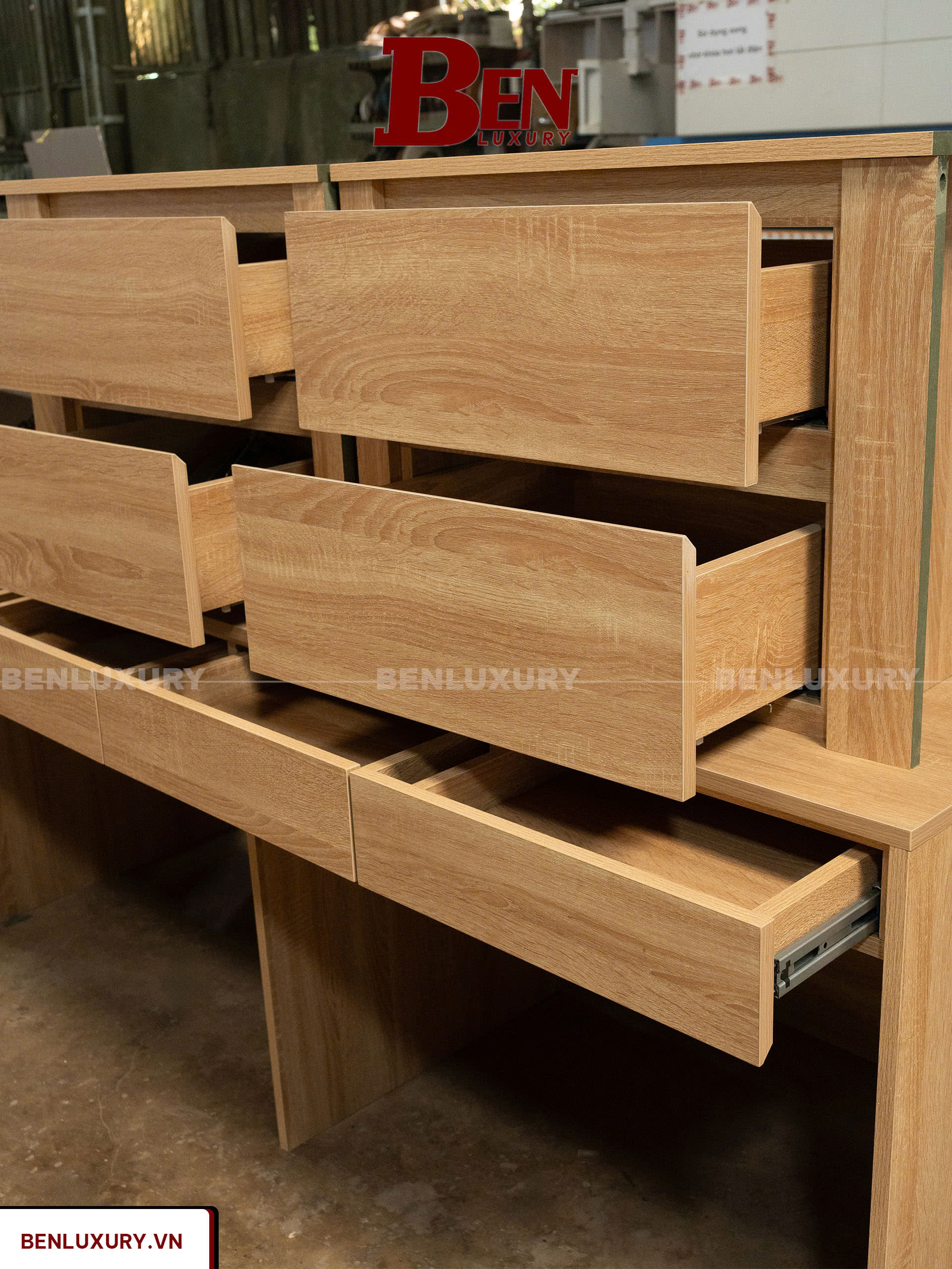 hoan thien ban go mdf loi xanh chong am phu melamine tai xuong 13