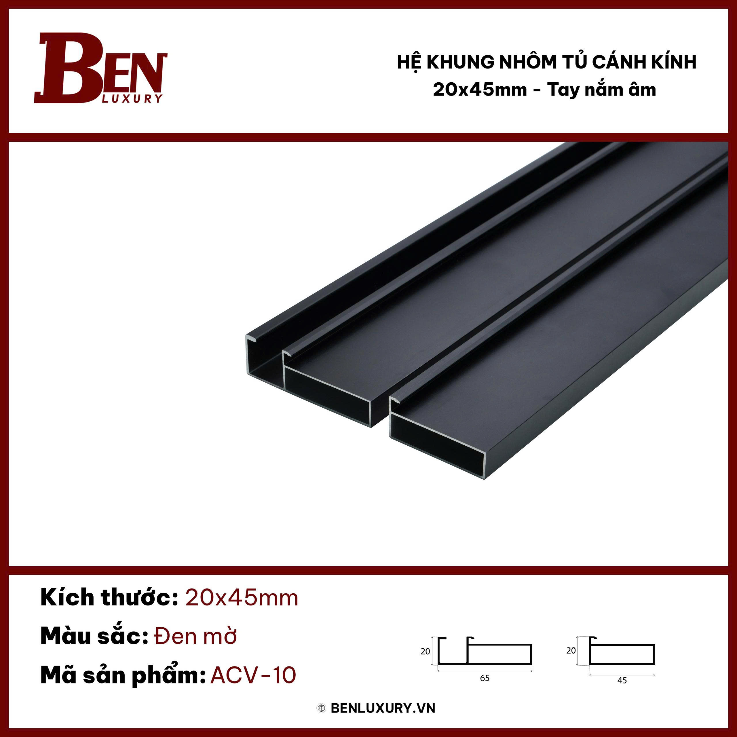 thanh nhom 20x45 tay nam am