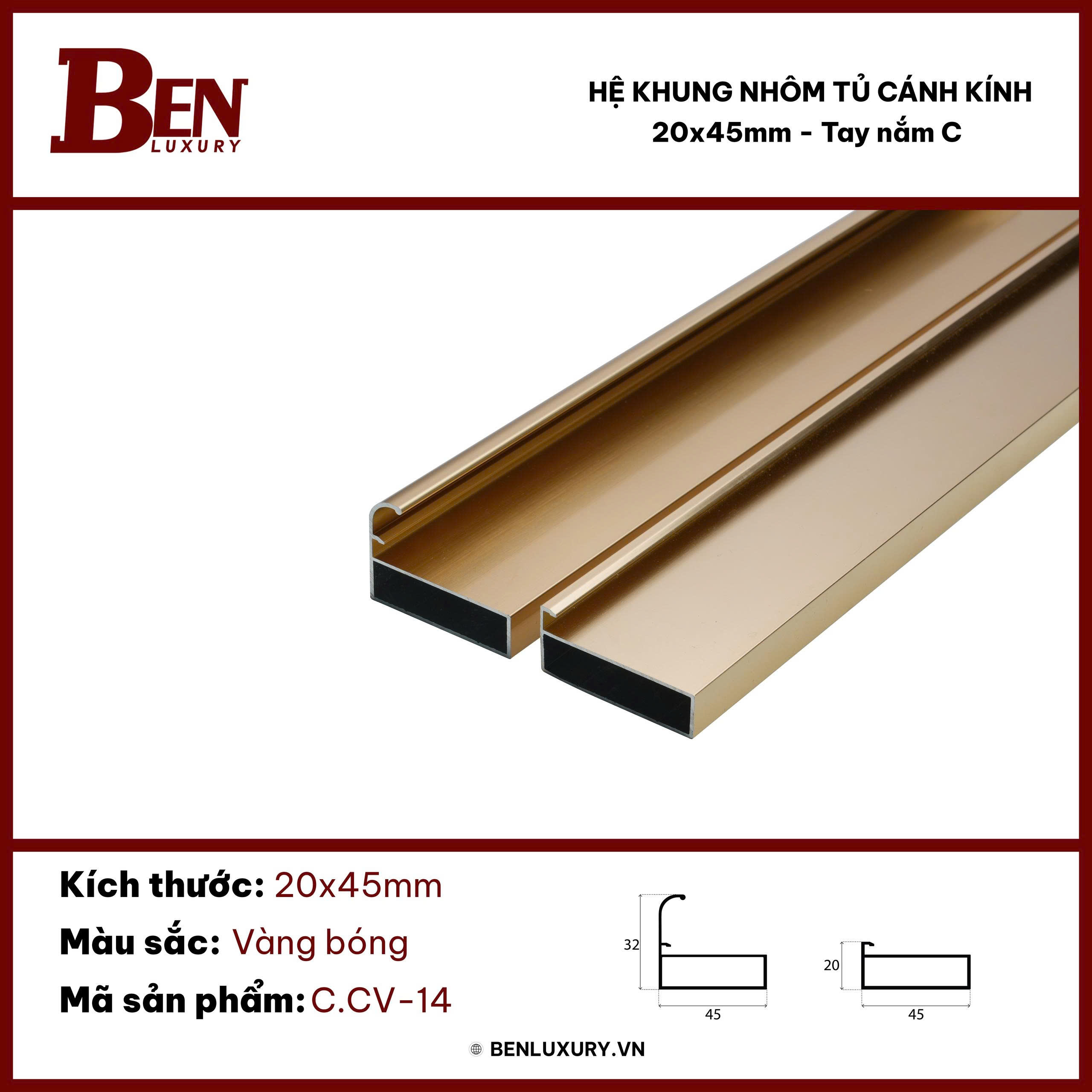 thanh nhom 20x45 tay nam c 3
