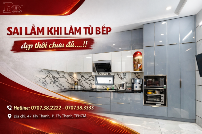 7 Sai Lầm Khi Làm Tủ Bếp Cánh Kính Khiến Bạn Tốn Hàng Chục Triệu Đồng