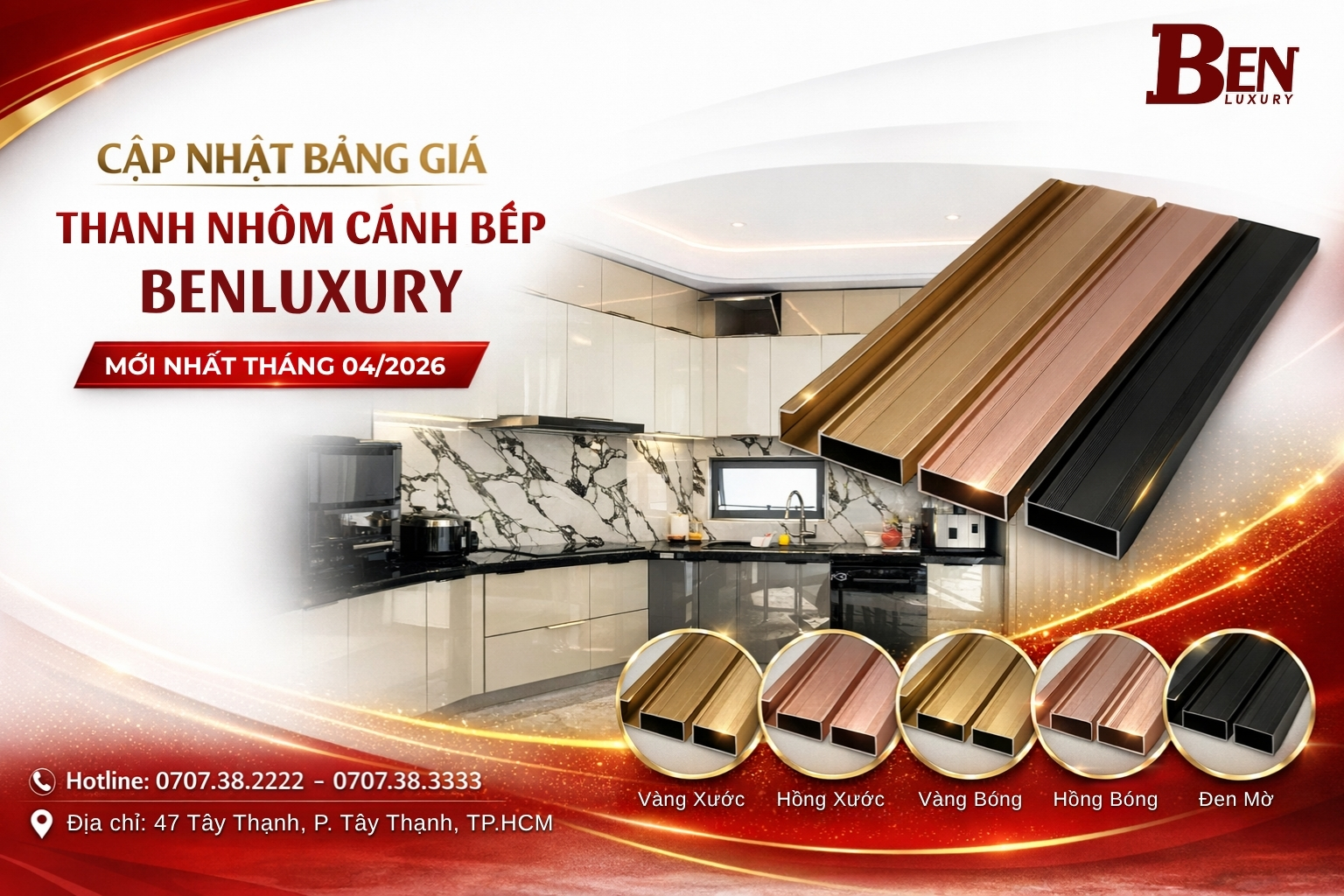 Cập Nhật Báo Giá Hệ Thanh Nhôm Cánh Bếp Mới Nhất Tháng 4/2026 Cho Đại Lý