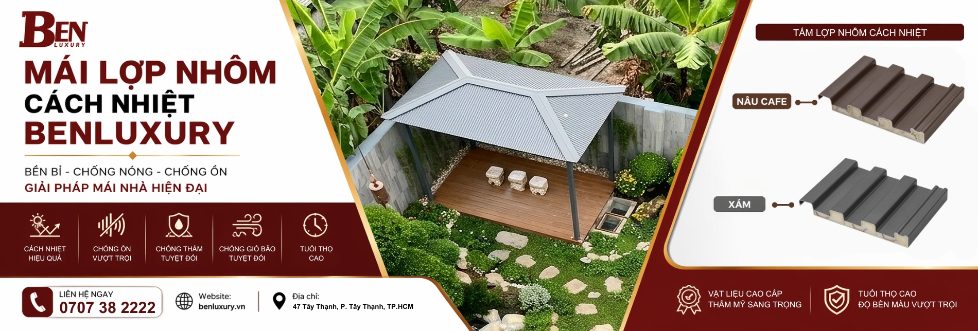 MÁI LỢP NHÔM CÁCH NHIỆT