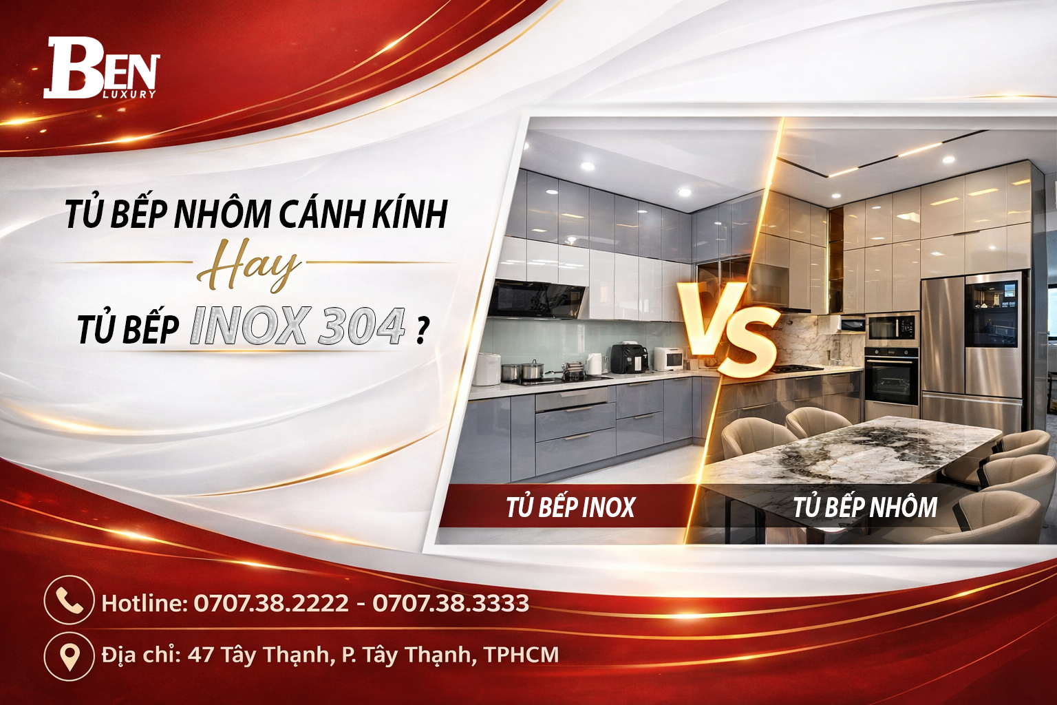 Nên Chọn Tủ Bếp Cánh Kính Hay Tủ Bếp Inox 304 Cho Nhà Phố? So Sánh Thực Tế 2026 