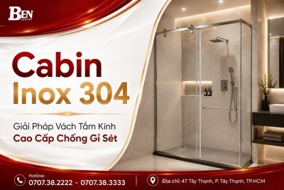 Cabin Inox 304 – Giải Pháp Vách Tắm Kính Cao Cấp Chống Gỉ Sét