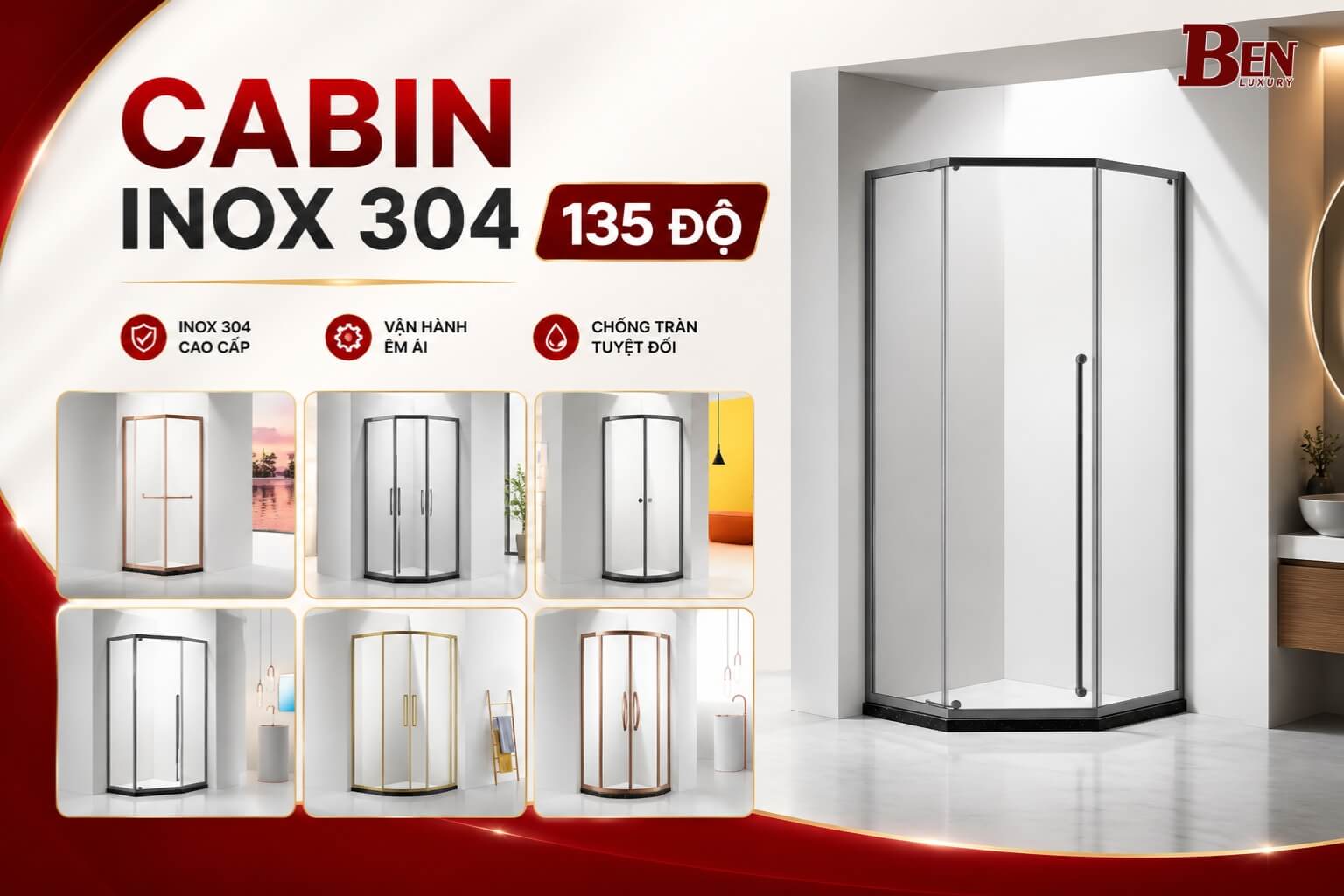 cabin phong tam inox 304 cabin khung inox 304 nha tam benluxury 10