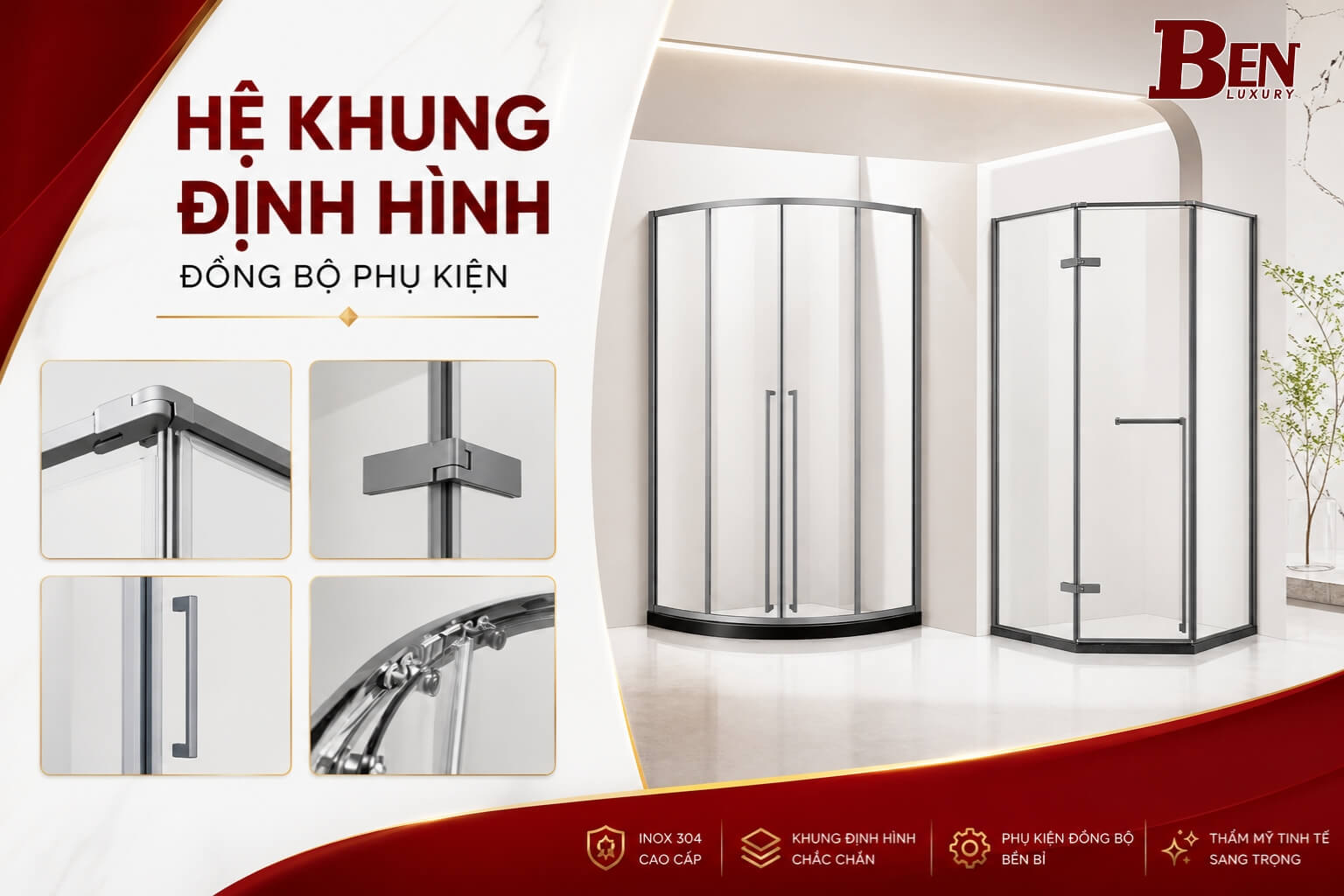 cabin phong tam inox 304 cabin khung inox 304 nha tam benluxury 4