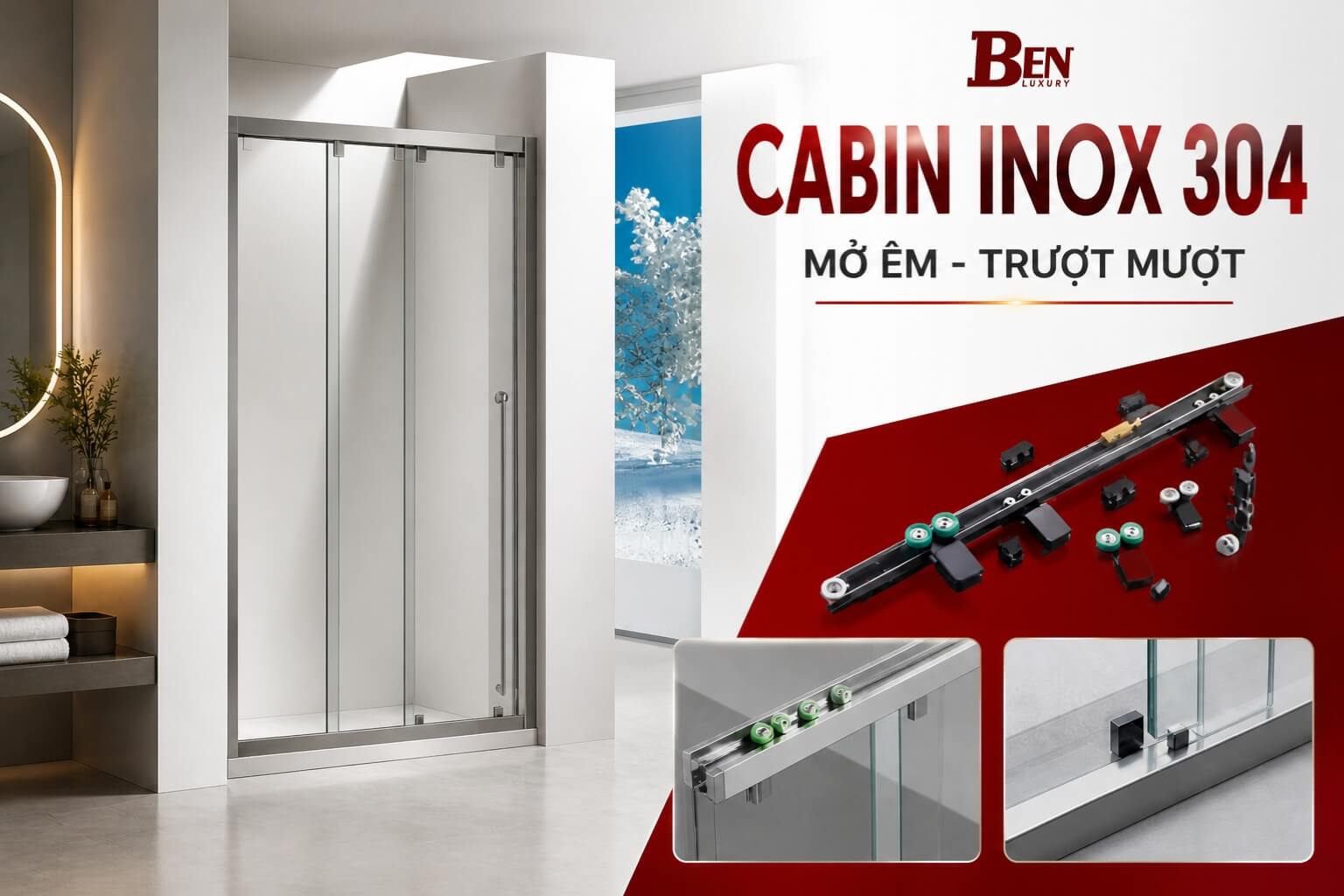 cabin phong tam inox 304 cabin khung inox 304 nha tam benluxury 5