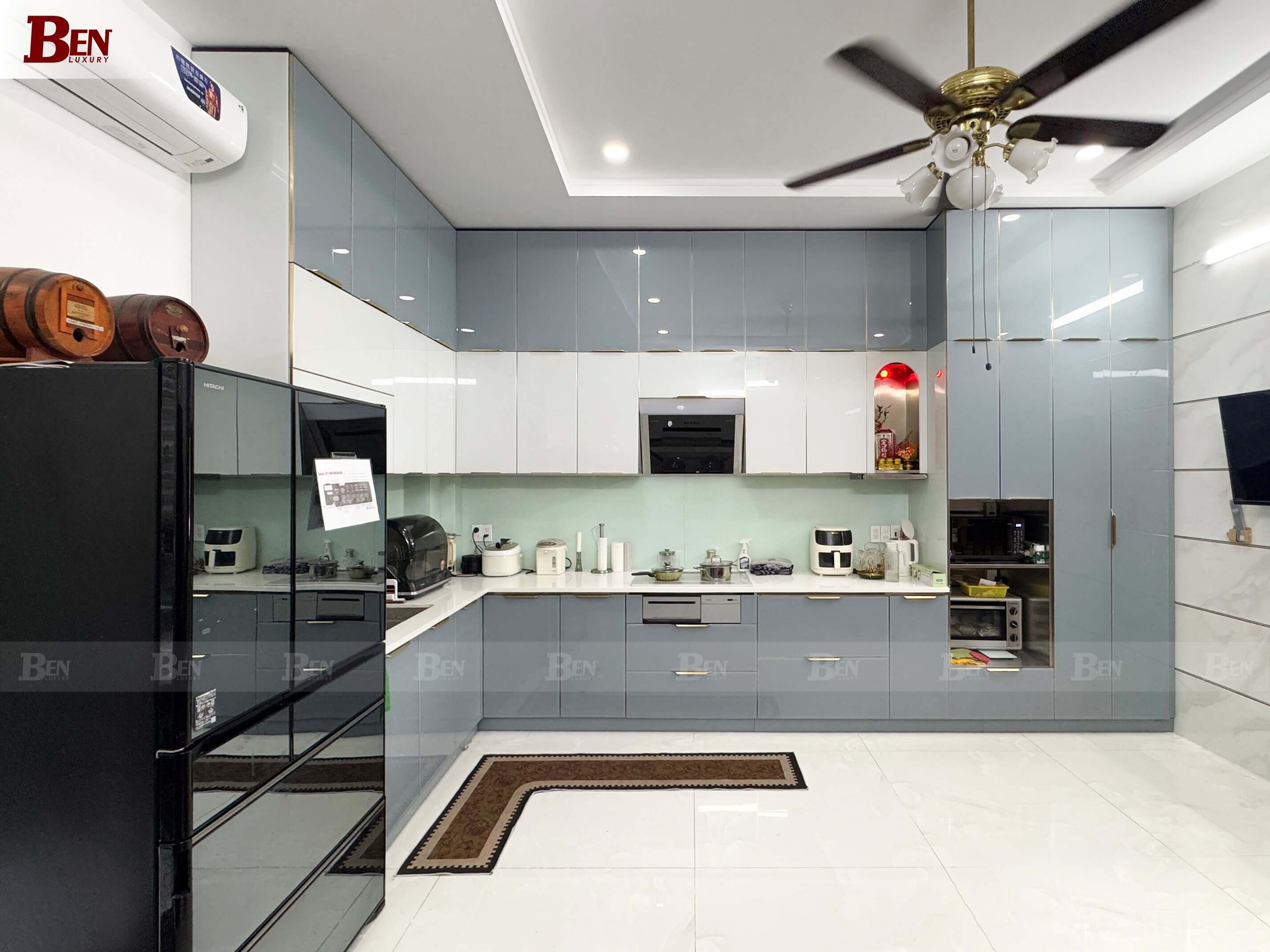 hoan thien bo tu bep inox 304 van xuoc canh kinh kich tran tai nha khach binh tan 17