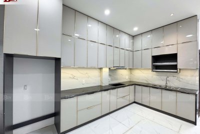 Thiết Kế Tủ Bếp Nhôm Tấm Cánh Kính Cao Cấp Tại Thủ Đức, TP.HCM