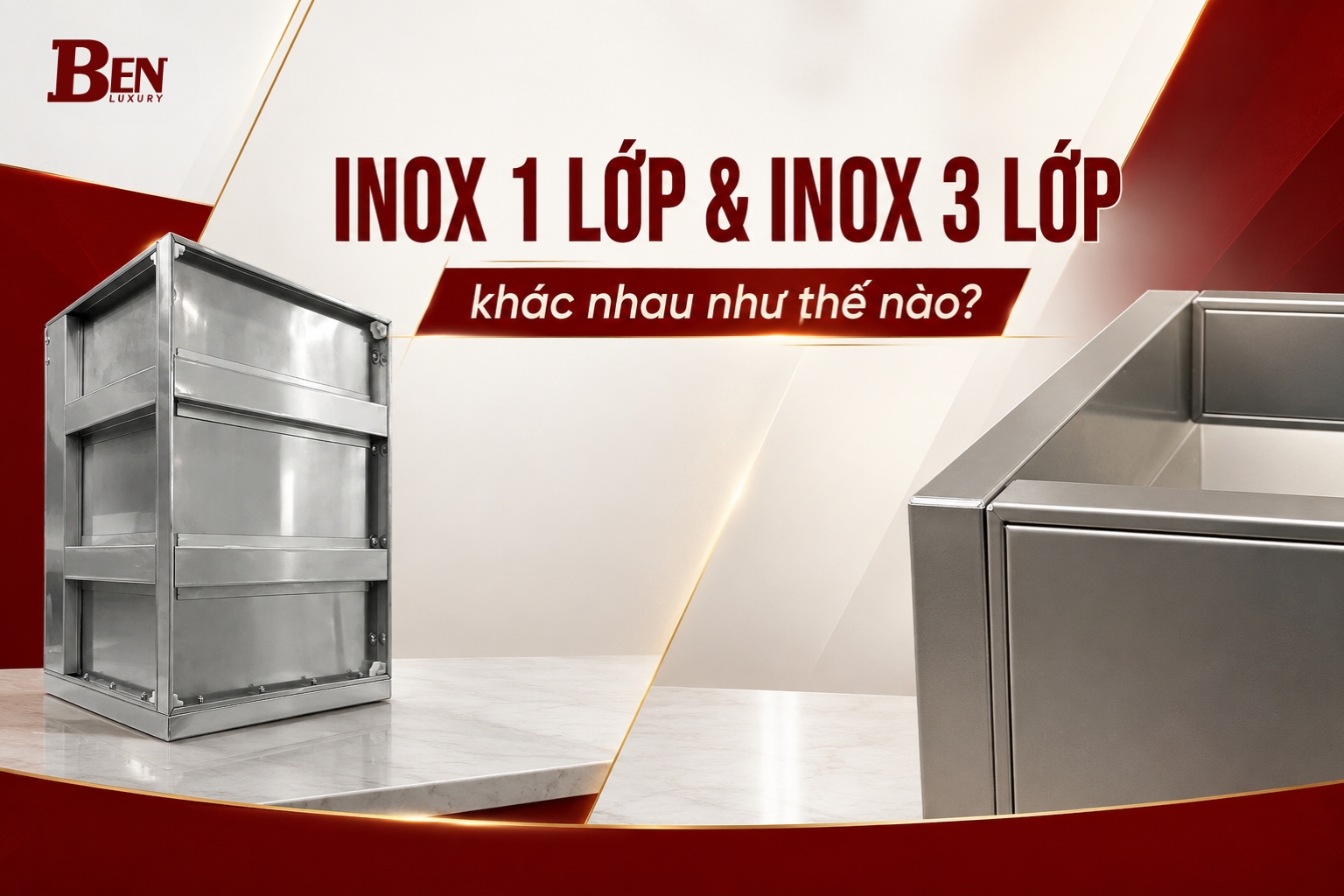 Mẹo Phân Biệt Nhanh Inox Vân Caro 1 Lớp Và 3 Lớp Khi Đặt Gia Công Tủ Bếp Inox 304 