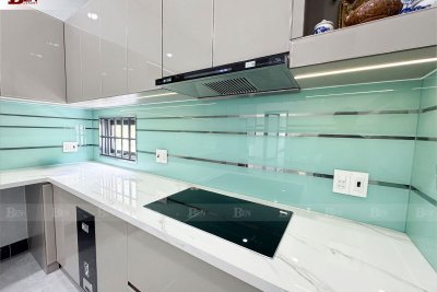 Bàn Giao Khách Tỉnh Bộ Tủ Bếp Nhôm Tấm Xám Bạc Tại Tiền Giang