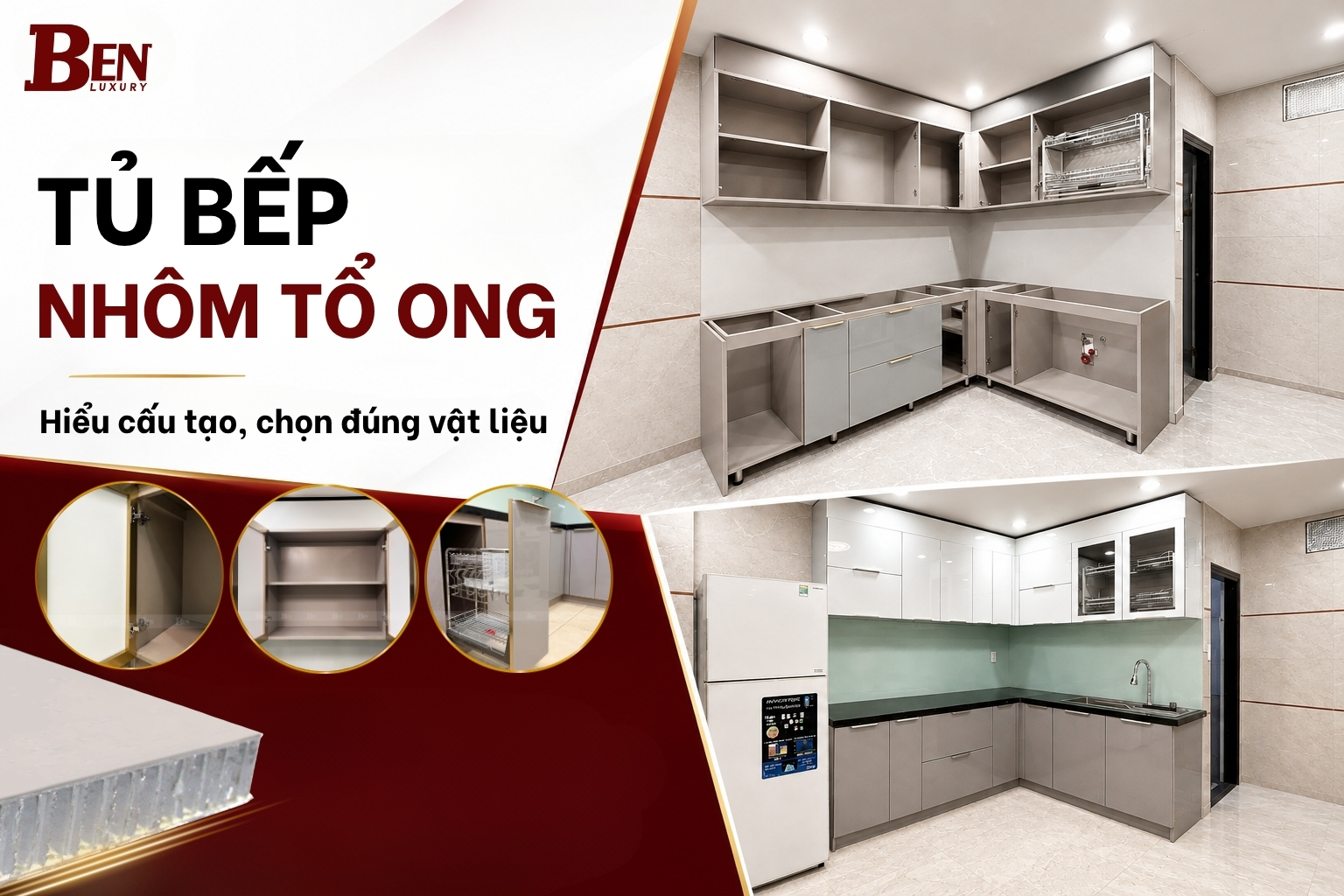Tủ Bếp Nhôm Tổ Ong Là Gì? Hiểu Đúng Về Cấu Tạo Và Vật Liệu 
