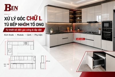 Xử Lý Góc Tủ Bếp Nhôm Tổ Ong Chữ L Từ Thiết Kế Đến Lắp Đặt 