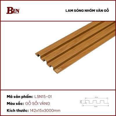 Lam Sóng Nhôm Vân Gỗ 3 Sóng